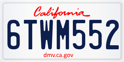 CA license plate 6TWM552