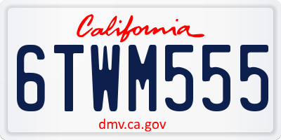 CA license plate 6TWM555