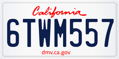 CA license plate 6TWM557