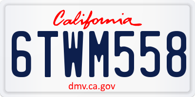 CA license plate 6TWM558