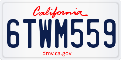 CA license plate 6TWM559