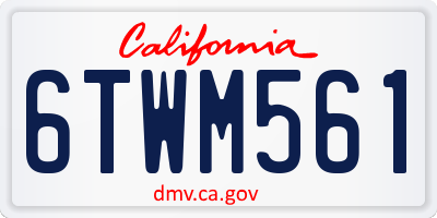 CA license plate 6TWM561