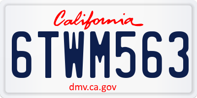 CA license plate 6TWM563