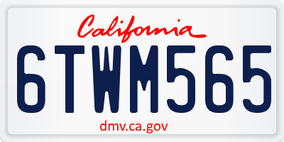 CA license plate 6TWM565