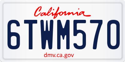 CA license plate 6TWM570