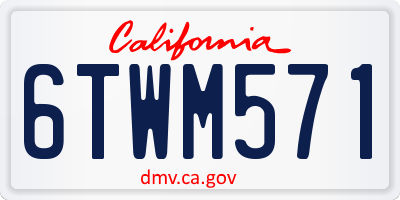 CA license plate 6TWM571