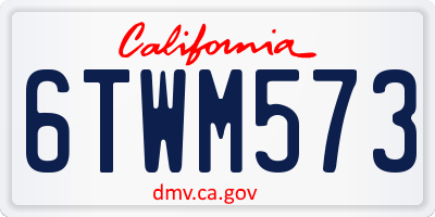 CA license plate 6TWM573