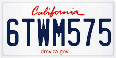 CA license plate 6TWM575