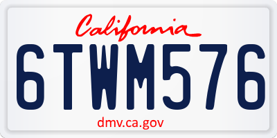 CA license plate 6TWM576