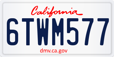 CA license plate 6TWM577