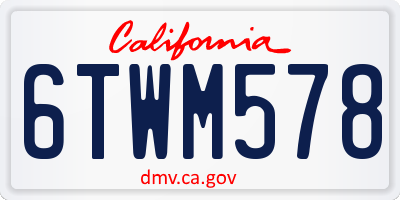 CA license plate 6TWM578