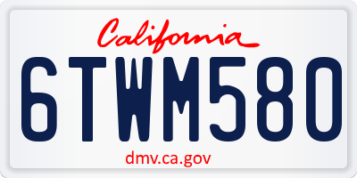 CA license plate 6TWM580