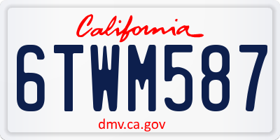 CA license plate 6TWM587