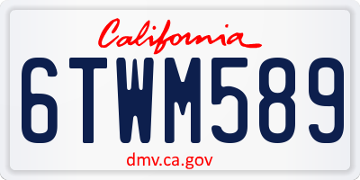 CA license plate 6TWM589