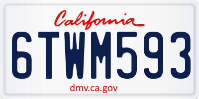 CA license plate 6TWM593