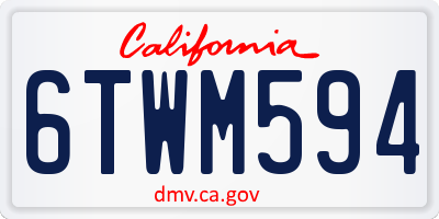 CA license plate 6TWM594