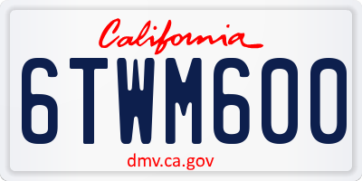 CA license plate 6TWM600