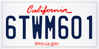 CA license plate 6TWM601
