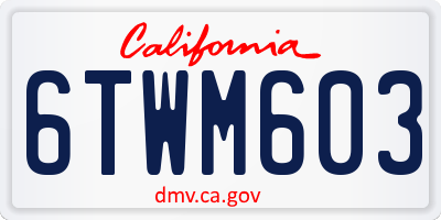 CA license plate 6TWM603