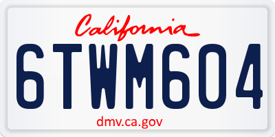 CA license plate 6TWM604