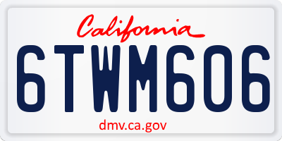 CA license plate 6TWM606