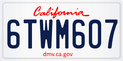 CA license plate 6TWM607