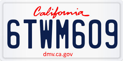 CA license plate 6TWM609