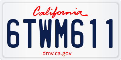 CA license plate 6TWM611