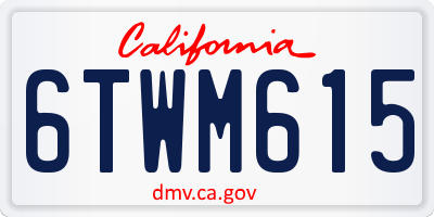 CA license plate 6TWM615
