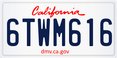 CA license plate 6TWM616