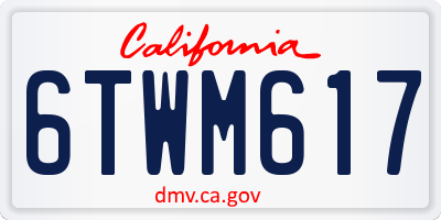 CA license plate 6TWM617