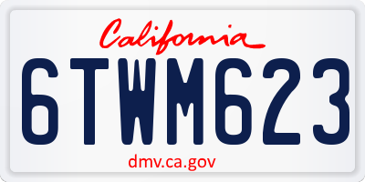CA license plate 6TWM623