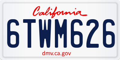 CA license plate 6TWM626