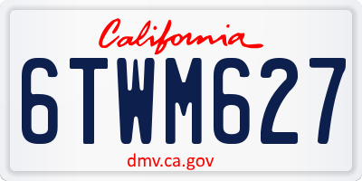 CA license plate 6TWM627