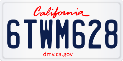 CA license plate 6TWM628