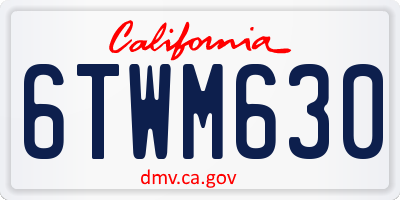 CA license plate 6TWM630
