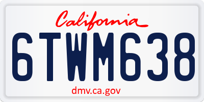 CA license plate 6TWM638