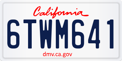 CA license plate 6TWM641