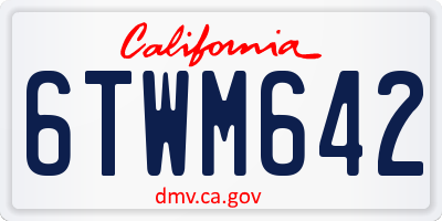 CA license plate 6TWM642