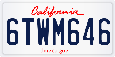 CA license plate 6TWM646