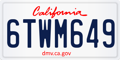 CA license plate 6TWM649