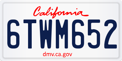CA license plate 6TWM652
