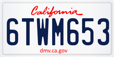 CA license plate 6TWM653