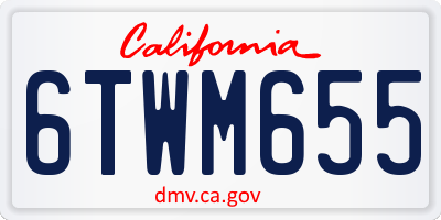 CA license plate 6TWM655