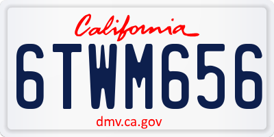CA license plate 6TWM656