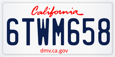 CA license plate 6TWM658