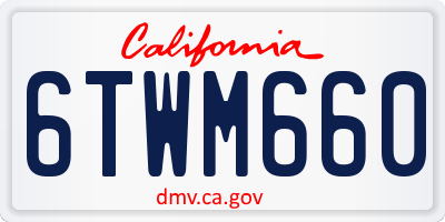 CA license plate 6TWM660