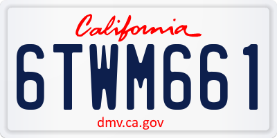 CA license plate 6TWM661