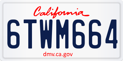 CA license plate 6TWM664
