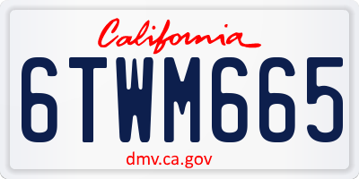 CA license plate 6TWM665